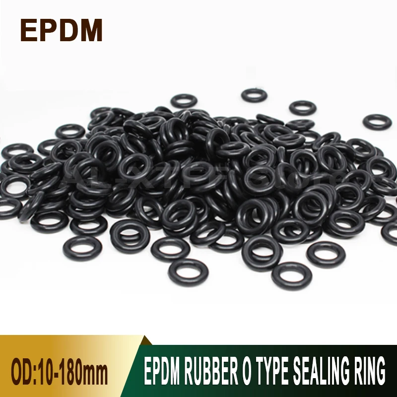 

1/2/5/10Pcs EPDM Black O-Ring Rubber Gasket Thickness CS 3.1mm High Temperature Resistant Rubber Sealing Ring OD10mm-180mm
