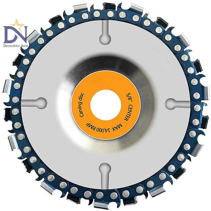 Detachable Universal 4 Inch 22 Tooth Angle Grinder Disc Dedicated Chain Disc Woodwork Carving Chain Saw Disc Slotting Blade Tool