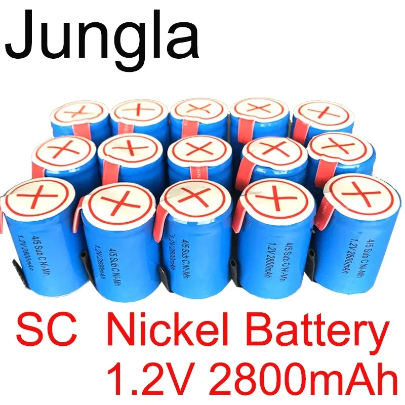 New 4/5SC SC Sub C Li-ion Li-Po Lithium Battery High-discharge 1.2V 2800mAh Rechargeable Ni-MH Batteries with Welding Tabs