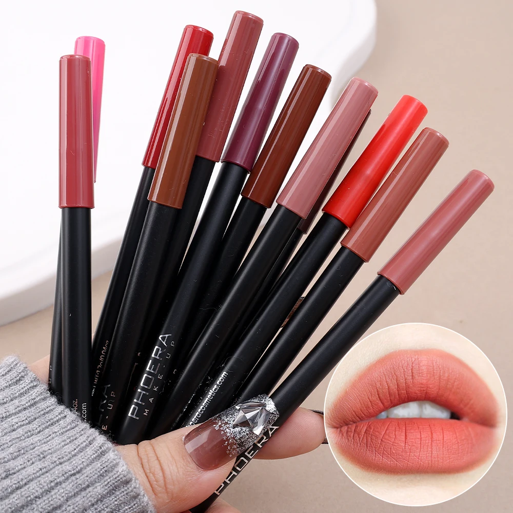 Matte Liquid Lipstick and Lip Liner Set Non-Stick Cup Not Fade Waterproof lipstick Makeup Kits Velvety Nude Lipliner Lip Gloss