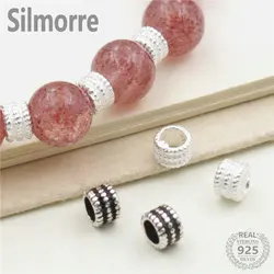 5pcs 925 Sterling Silver Spacer Beads Suit for Bracelet Necklace Loose Beads Diy Jewelry Making