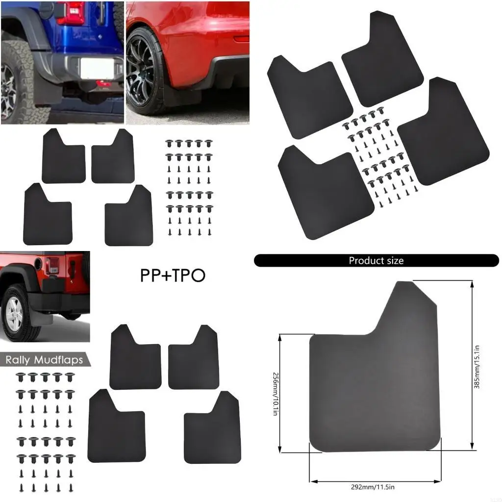 

Брызговики гибкого размера, противоскользящая конструкция для поддержания чистоты автомобиля, 4 шт. X13D