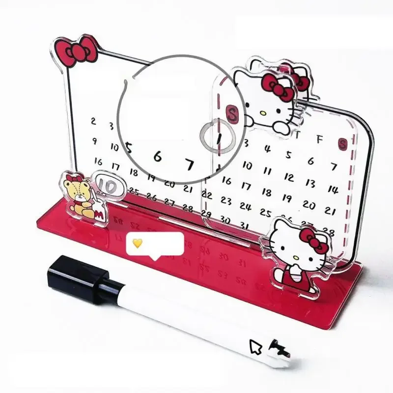 Hello Kitty Acrylic Calendar Decoration Animecartoon Sanrio Desktop Calendar School Entrance Exam Instagram Noteboar Erasable