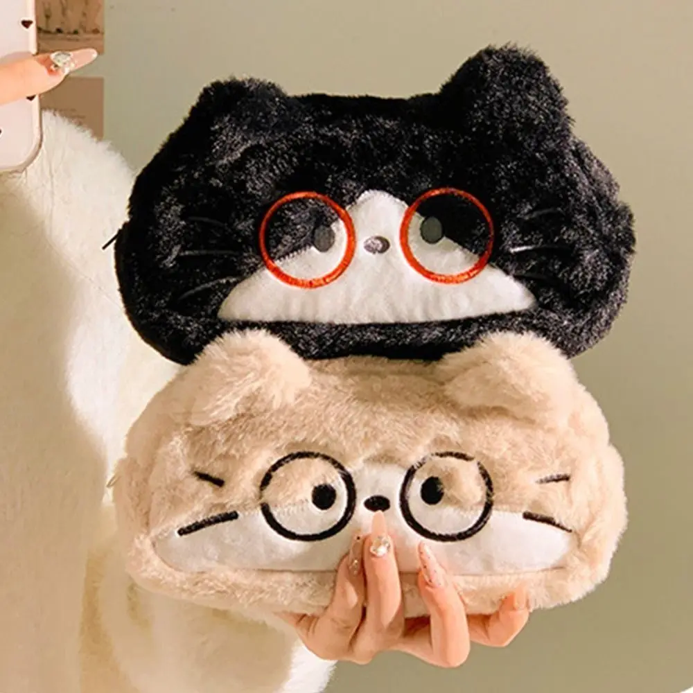 

Funny Cat Cartoon Pencil Case Cute Large Capacity Stationery Storage Bag Fluffy Kawaii Cat Stationer Bag School Supplies