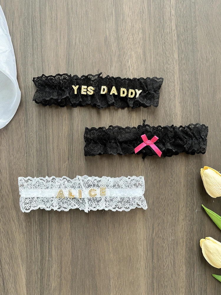 المرأة مخصص اسم القوس الساق الدائري مثير شخصية اسم الدانتيل الرباط الساق حلقة الزفاف الأربطة الزفاف تأثيري الفخذ الدائري عشاق هدية