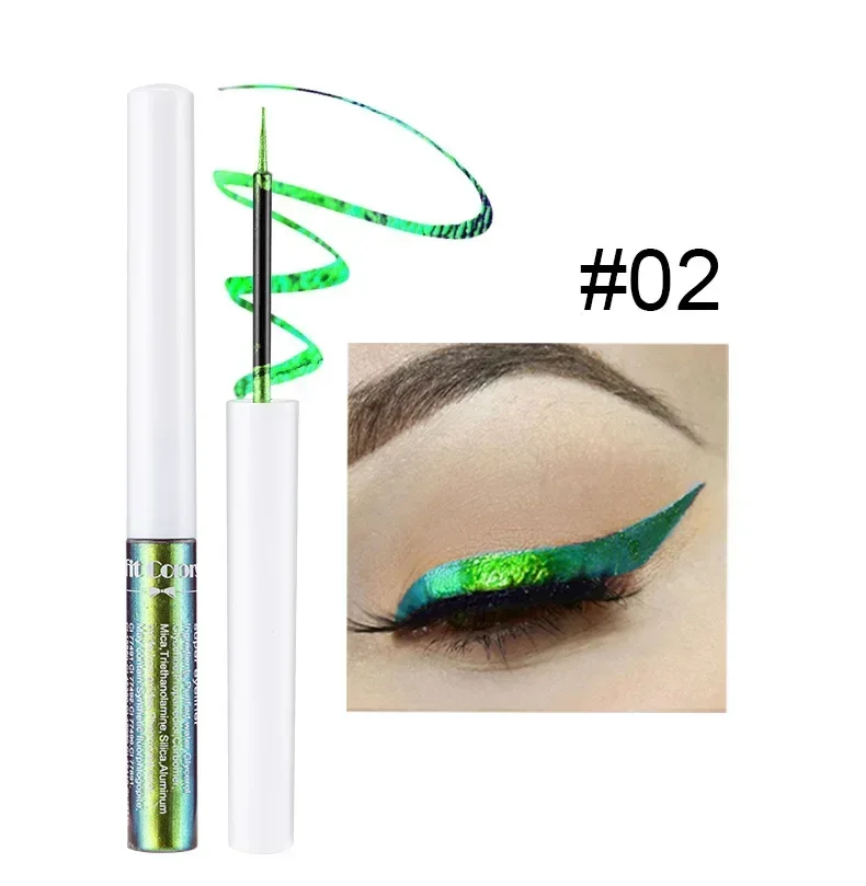 Heallor-Eyeliner liquide caméléon, fard à barrage brillant métallique, maquillage de scène fantôme, imperméable, longue durée, paillettes de diamant, 6 documents