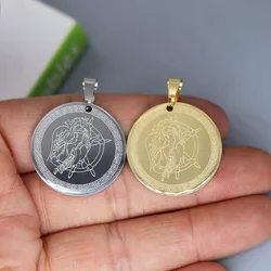 2PCS Roman Goddess Of Luck Fortuna Charm for Jewelry Making Pendant DIY Ancient Greek Tyche Amulet Keychain Steel Accessories