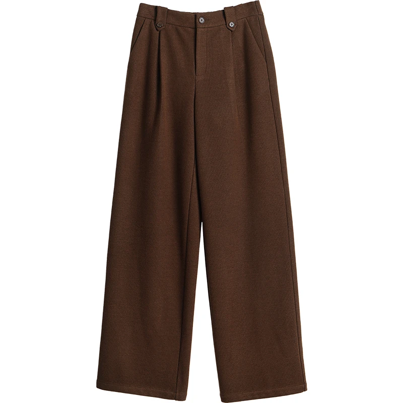 OLrain بنطلون نسائي واسع الساق لخريف 2025 عالي الخصر فضفاض مناسب بسحاب أمامي مستقيم سروال مكتب سيدة قيعان O57QK001819 #6