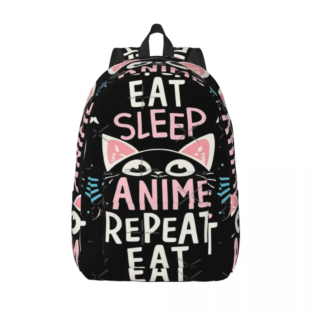 

Cat Eat Sleep Аниме Повторите простой и стильный рюкзак Холщовый рюкзак Сумки