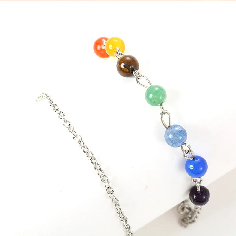 Chakra Beads Pendulum Chain Lobster Buckle Pendulum Pendant Yoga Lobster DIY Stainless Steel Chain Necklace Bracelet Making