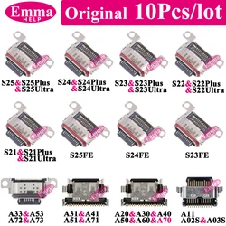 EmmHelp 10pcs Conector de porta de carregamento USB para SamSung Galaxy S22 S23 S24 S20 S21 Plus Ultra A22 A12 A11 A51 A71 A52 A72 A73 A03S Ultra Charger Plug Dock