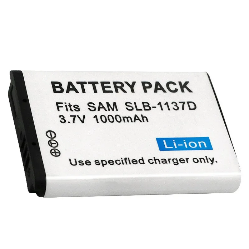 แบตเตอรี่ทดแทน 1000mAh สำหรับกล้องดิจิตอล Samsung SLB-1137D ใช้ได้กับรุ่น NV11 NV100 NV103 NV106 SL310W ES75 ES90
