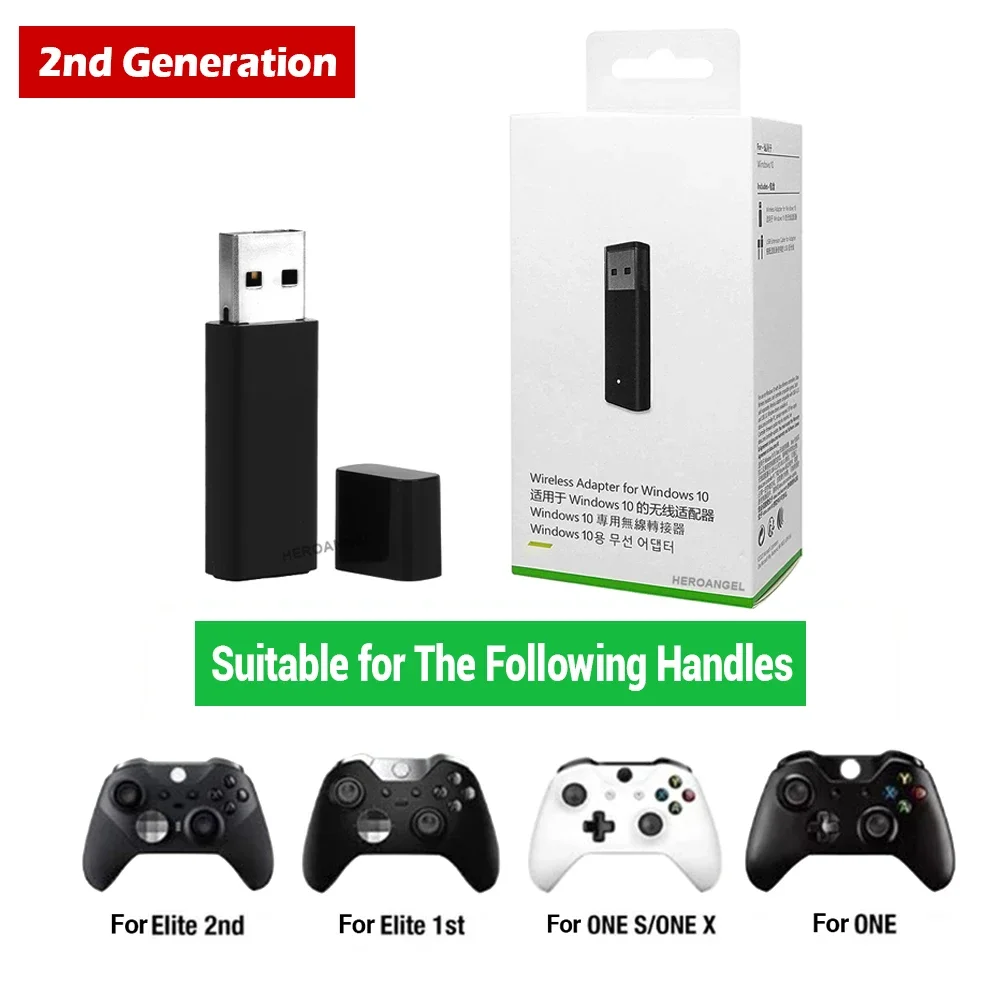 Wireless Adapter USB Receiver For Xbox One S X For Xbox One 2nd Xbox One 1st for Windows 10 System PC Laptops 2nd Generation