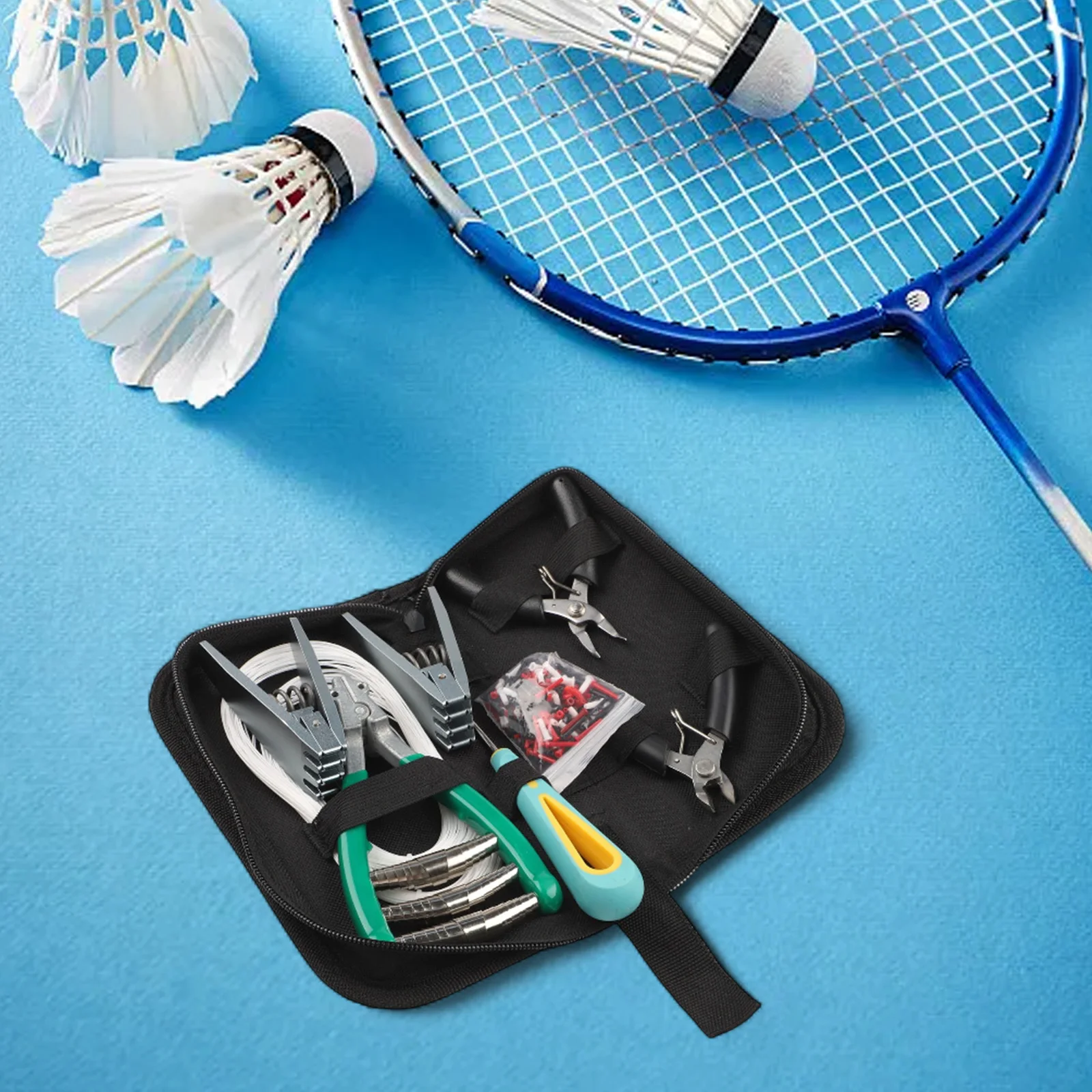 Starting Stringing Clamp Tool Kit Gripper For Badminton Tennis Squash Racket                          Racquet Threading Tool Set