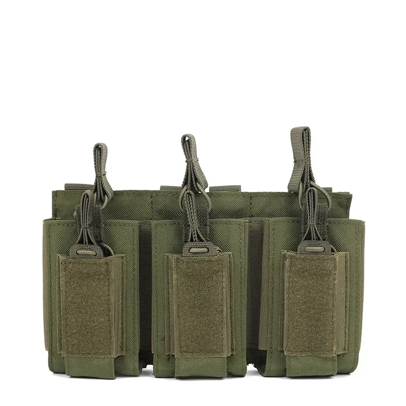 Tactical Magazine Pouch  Plate Carrier Single/Triple Molle Mag Pouch 2-Layer Cartridge Holder for AK M4 M14 M16 AR