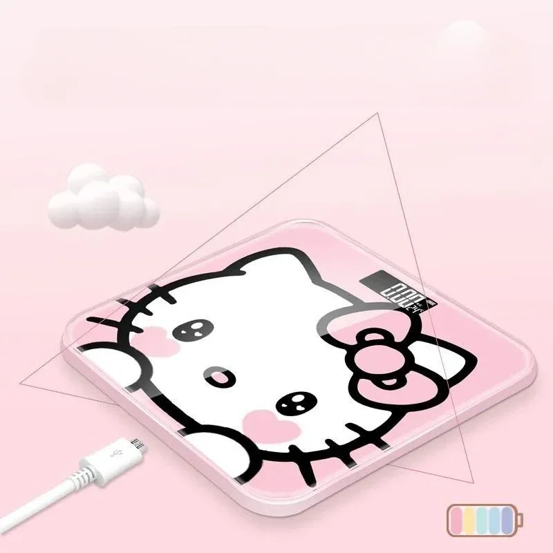 Hello Kitty Cute Cartoon Electronic Scale Weight Body Fat Scale Connectable Bluetooth Rechargeable Battery Small Household Use