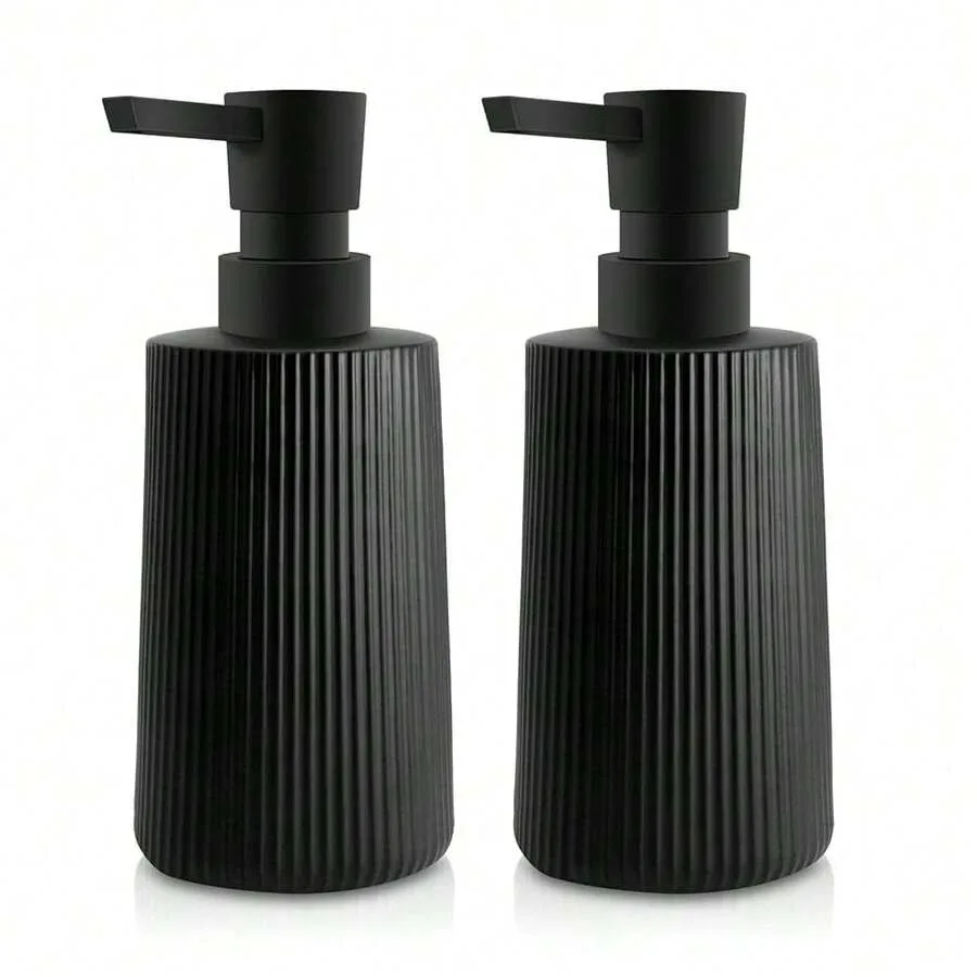 

Glass Soap Dispenser For Bathroom, 250ml/8.5oz Dish Soap Dispenser With Pump For Kitchen, Modern Minimalist Stripe Style Hand S