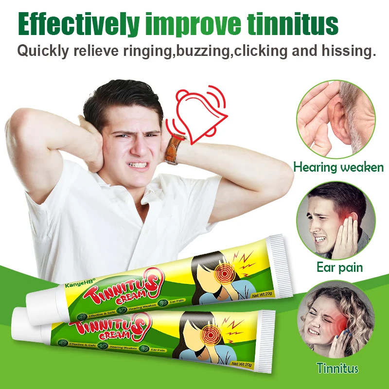 1pcs Tinnitus Treatment Ointment Headache Deaf Improve Ear Pain Relief Medical Herbal Cream Protect Ear Hearing Body Care G021