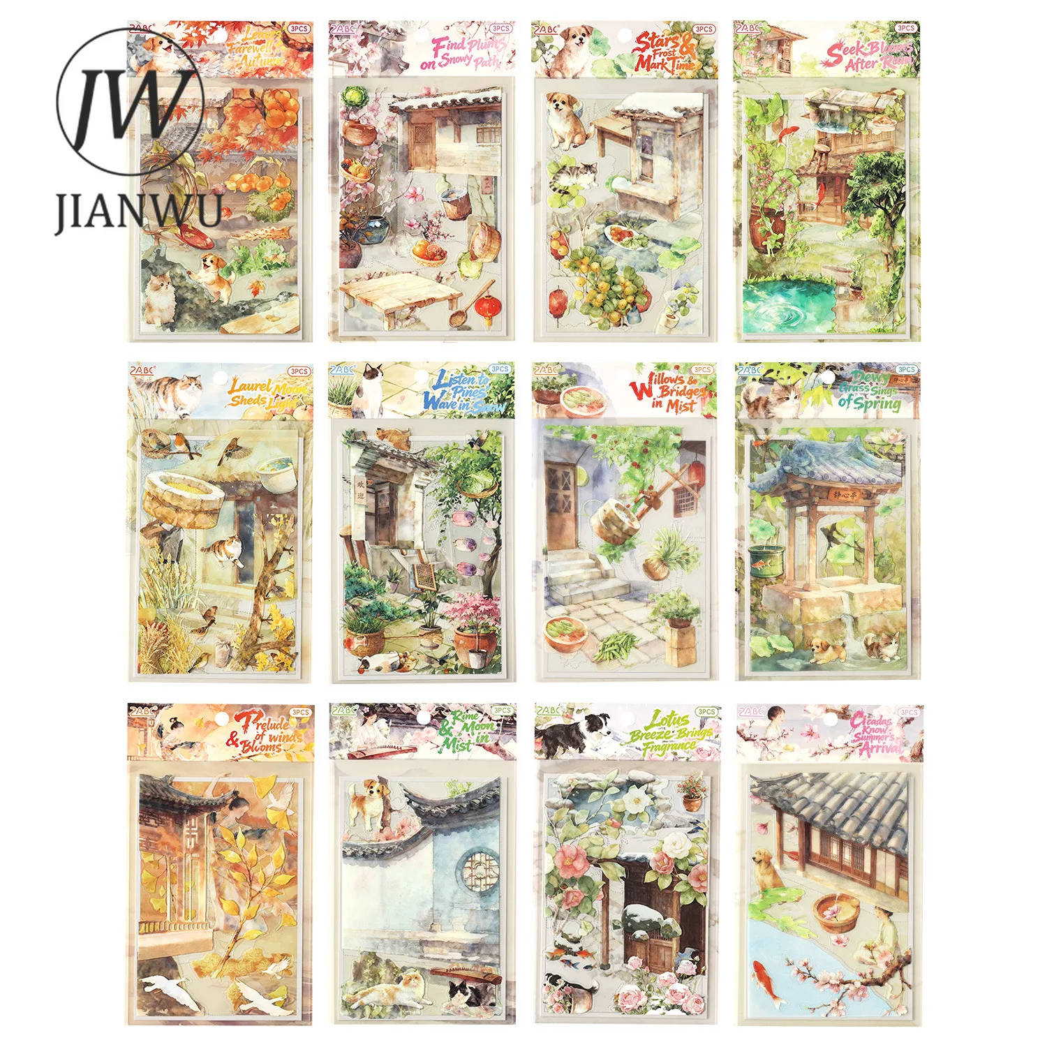 JIANWU Seasons of Blossom Series Vintage Flower Garden Landscape Material CollagePET Sticker Creative DIY Journal  Stationery view 5