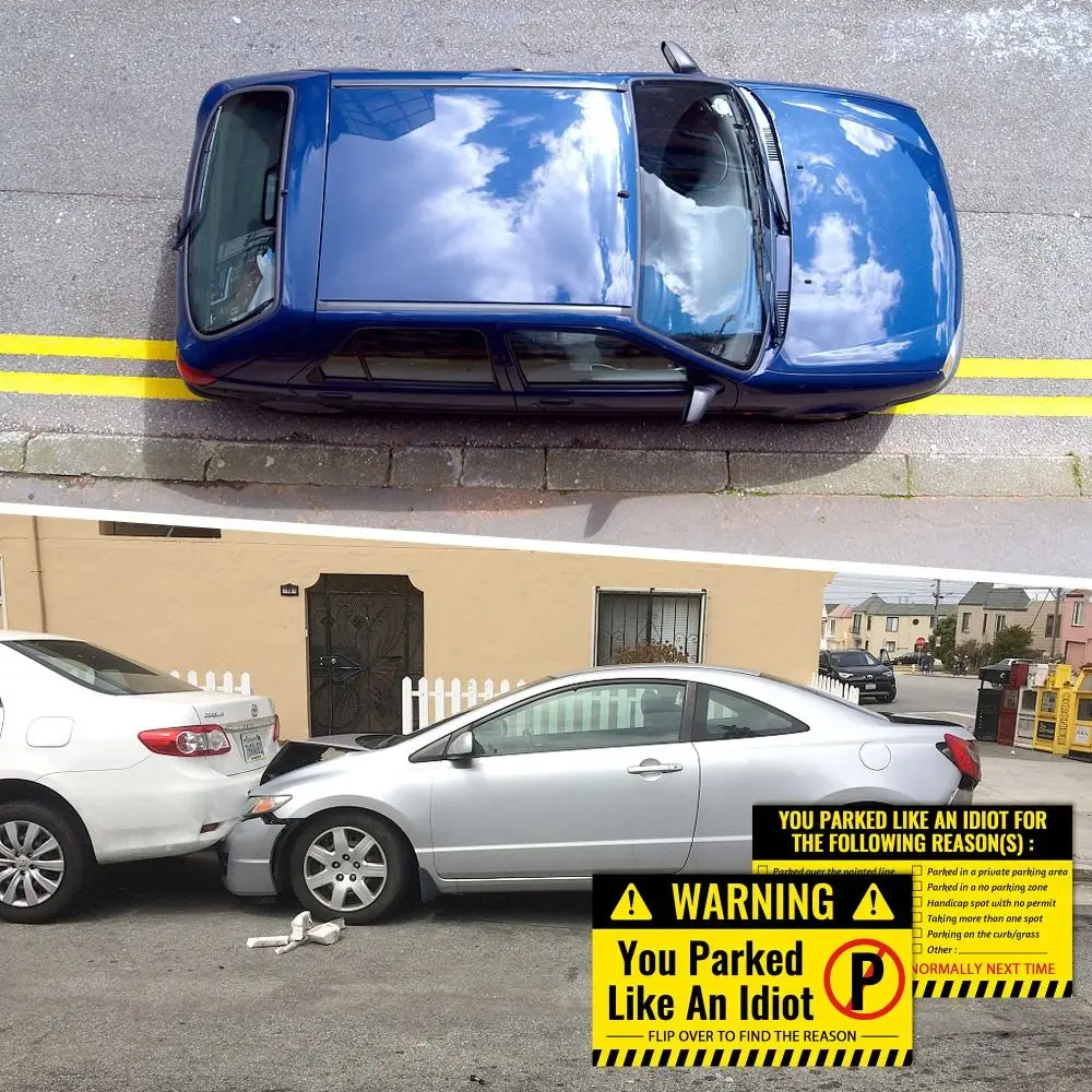 Imagem -06 - Cartões de Estacionamento Ruins Engraçados Papelão 35x2 Polegadas Cartões de Violação Estacionamento com Multi Palavras 100 Pcs