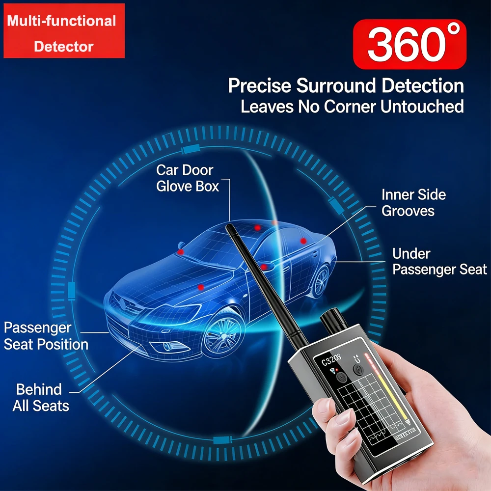 

Portable Anti-Spy Detector with Multi-Mode Detection,Anti-Interference,RF/Magnetic/Infrared Scan,Wireless GPS/Bug/Camera Finder