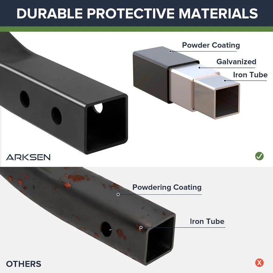 حامل البضائع ذو وصلة 60 × 23 × 5.5 بوصة مع حقيبة شحن و2 أشرطة بسقاطة بسعة 500 رطل وسعة 2 وصلة سحب لجهاز استقبال لتخزين الأمتعة