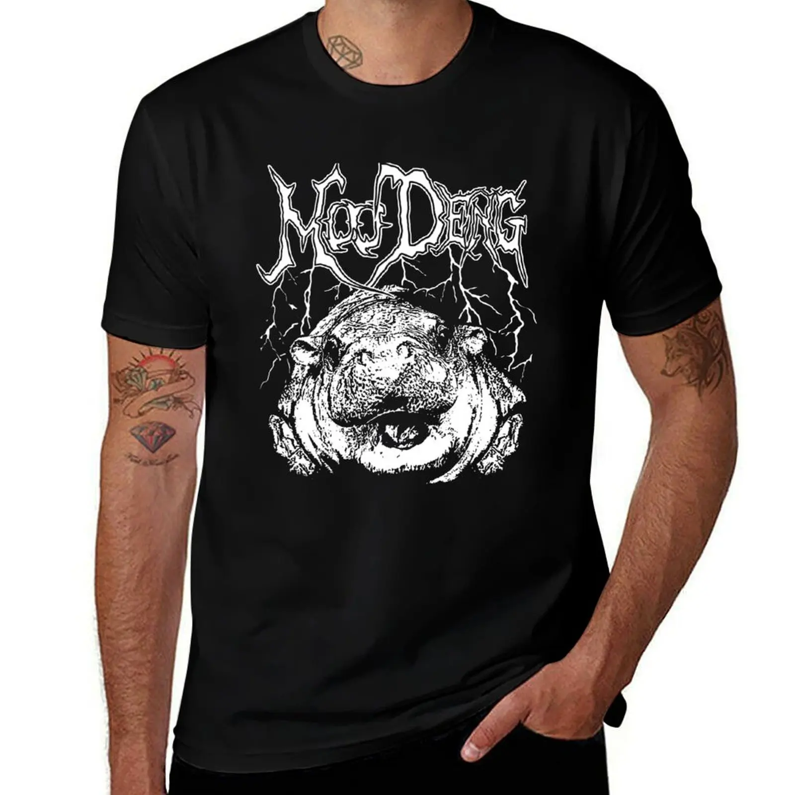 

Moo Deng Metal T-Shirt t shirts for man slim fit cotton tshirt 100%