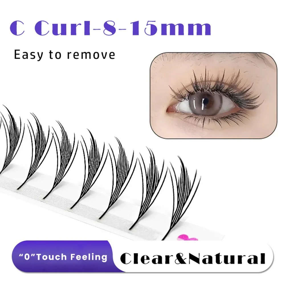 12 Rows Cluster Lashes Kit Single Cluster C/D/CC Curl False Eyelashes Comic Wings Mink Lashes Extensions Eye Makeup Tools
