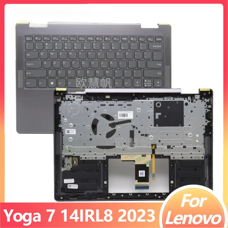 M New for Lenovo Yoga 7 14IRL8 2023 Laptop Palmrest Upper Cover with US Backlight Keyboard 5CB1L40794