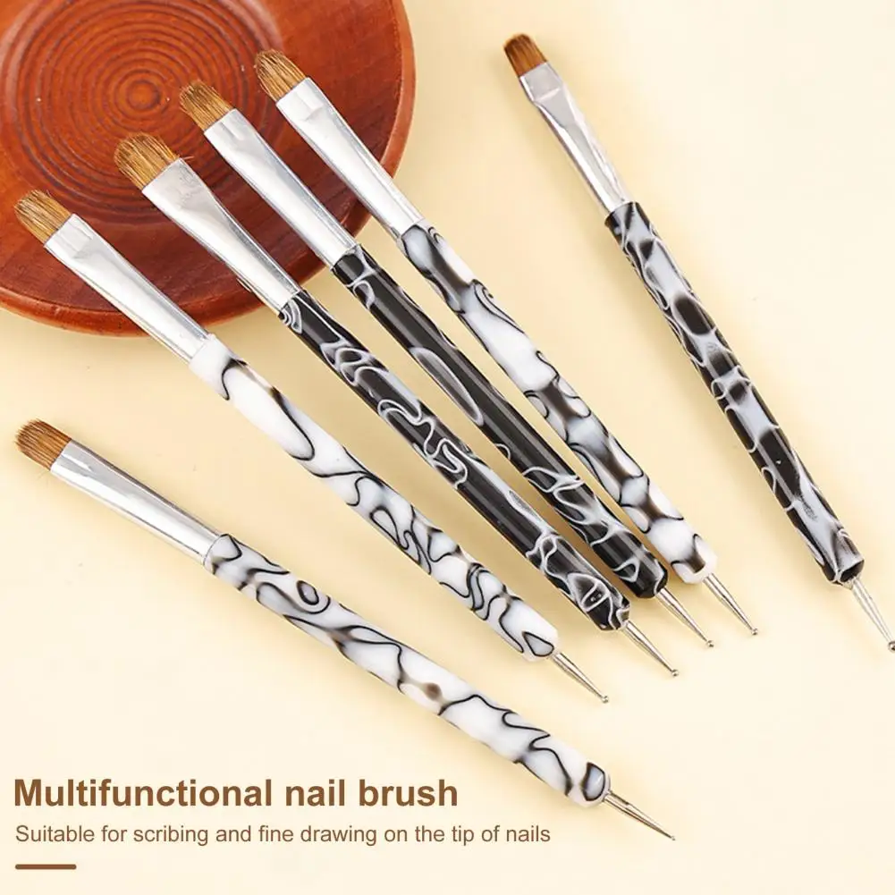 

Nail Art Brush Professional French Manicure Brush Two-way Nail Art Tool for Gel Application Fine Drawing Cuticle Clean Up