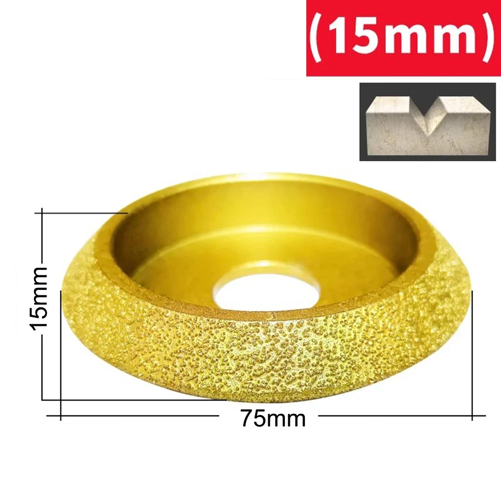 

1pc 3inch 75mm V Shape Dry Vacuum Brazed Grinding Wheel Edging Profile Grinding Disc For Granite Marble Stone Glass