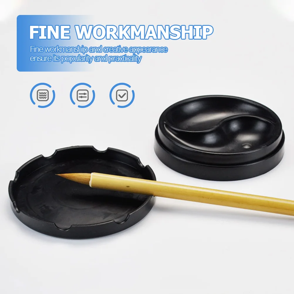 

2Pcs Durable Plastic Inkstone Traditional Inkslab for Calligraphy Writing Stationery Painting Inkstone Calligraphy Inkslab