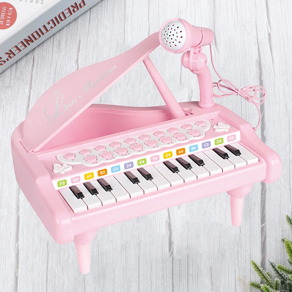 

1Pcs Multifunctional Electronic Organ Pink 54 Keys Music Educational Instrument Electronic Piano Microphone Volume Control