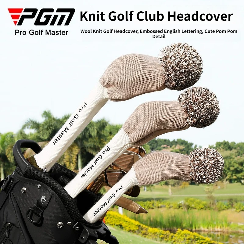 PGM Knitted Wool Golf Wood Headcovers Universal Fit Embroidered Soft Club Protective Sleeves Durable Golf Head CoversForTraining