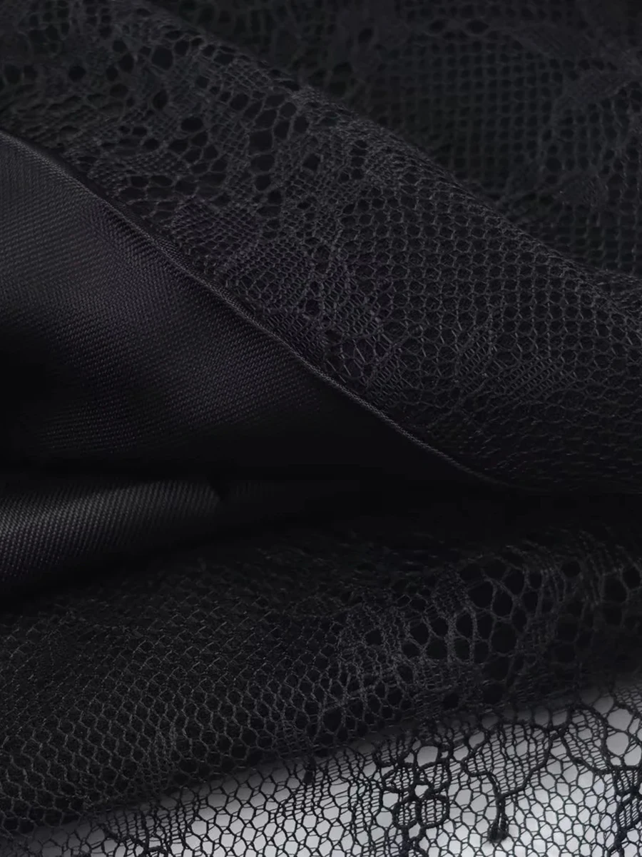 TWOTWINSTYLE Luźne, eleganckie marynarki damskie z koronkowymi wstawkami, klapy, długie rękawy, temperamentna marynarka damska, odzież jesienna, nowość