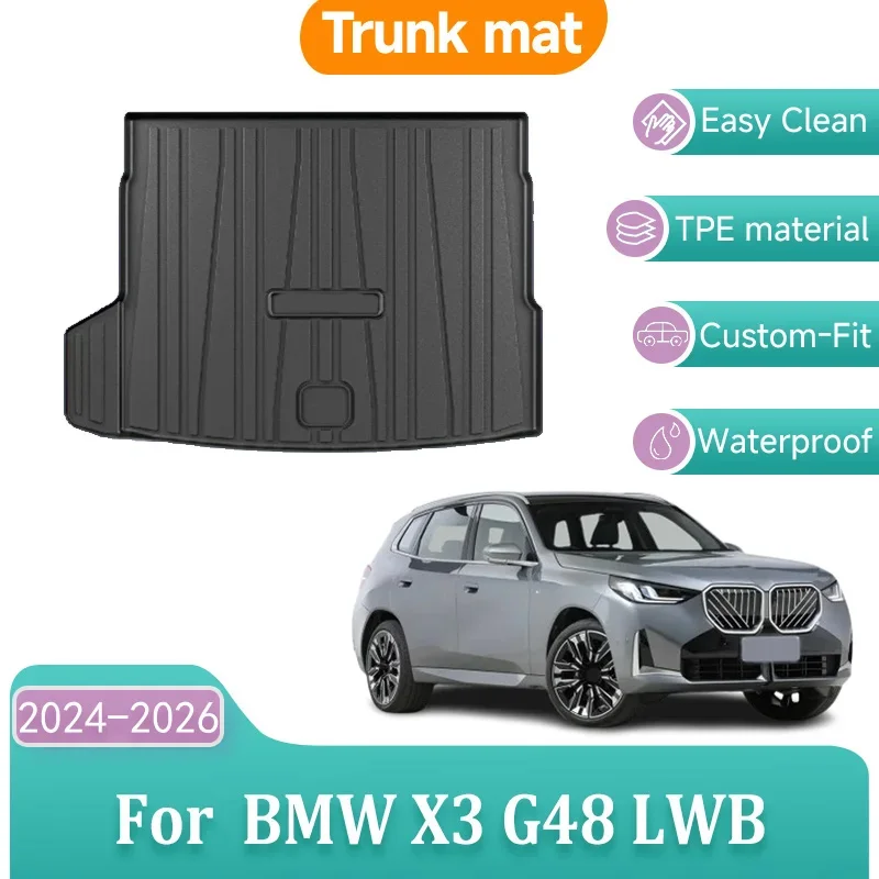 Pour BMW X3 G48 LWB MK4 2024 2025 2026 Tapis de coffre de voiture en TPE, imperméable, protecteur, anti-salissure, accessoires de voiture dédiés
