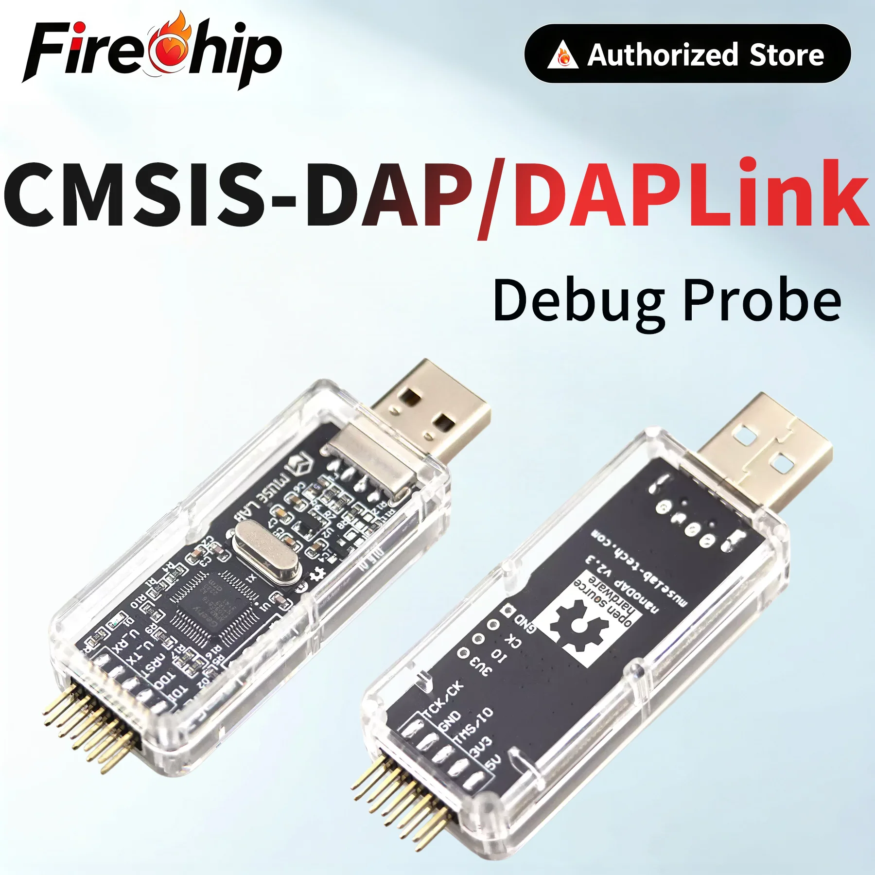 FireChip CMSIS-DAP/DAPLink 3.3/1.8V Debug Probe STM32 NRF51/52 ARM Cortex-M MCU JTAG/SWD/CDC Serial Port/Drag