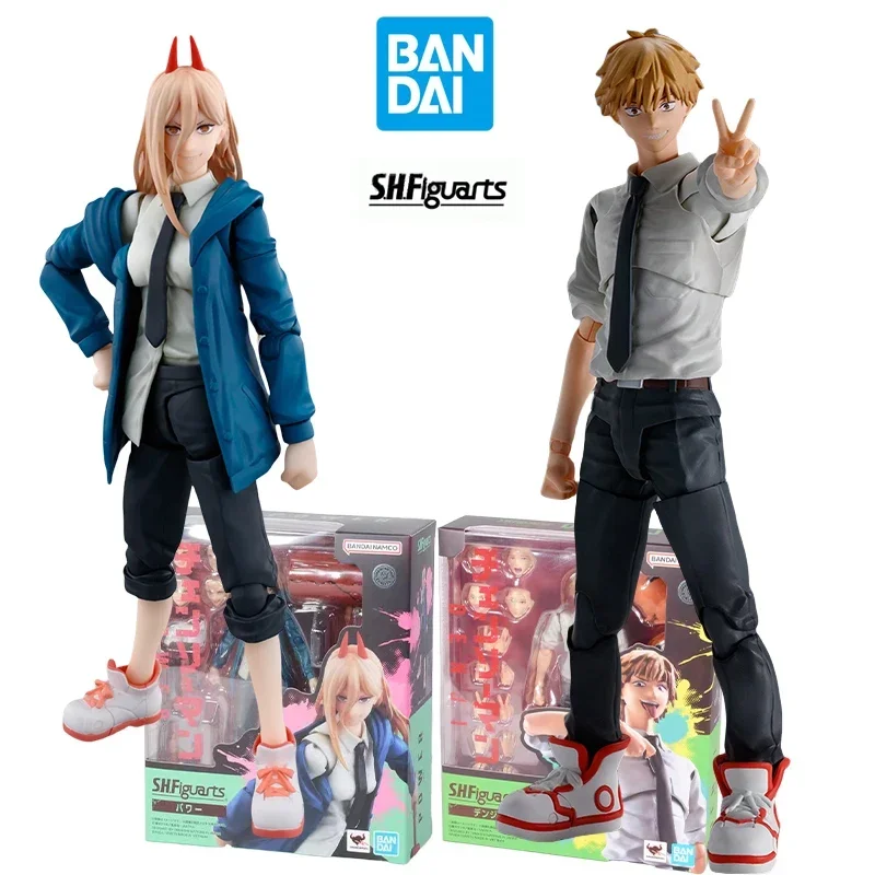 Bandai S.H.Figuarts Denji Action Figure Makima SHF Chainsaw Man Anime Figure Assembly Model Kit Toy for Boys Gift Original Box