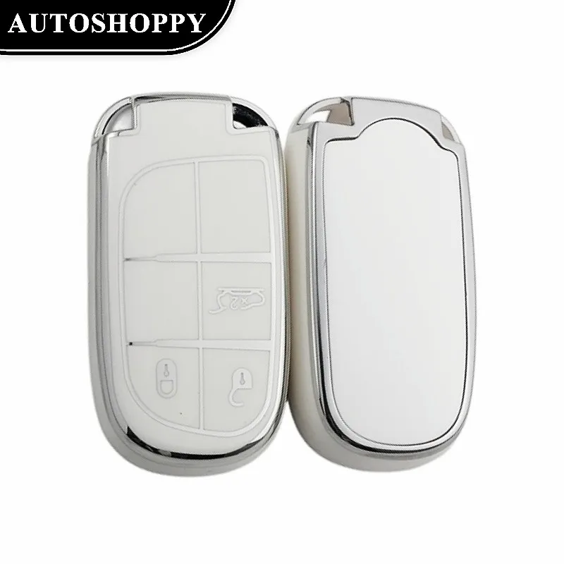 

Shell Fob Soft TPU Car Key Case Cover For Jeep Grand Cherokee Chrysler 300C Renegade FIAT Freemont Dodge Ram1500 Challenger Dart