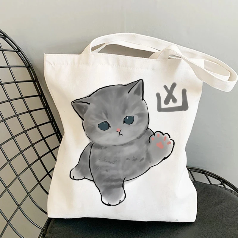 Kawaii Katzen Cartoon Manga Einkaufstasche Strandtasche Shopper Taschen Handtaschen Canvas Frau Einkaufstaschen Hohe Kapazität