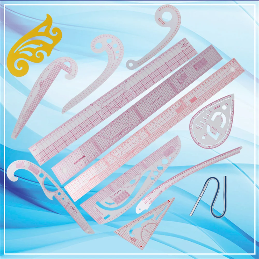 For Fabric Multi-function Ruler Cutting Fashion Design Rulers Sewing French Curve Ruler Metric Ruler Clothing Board Ruler