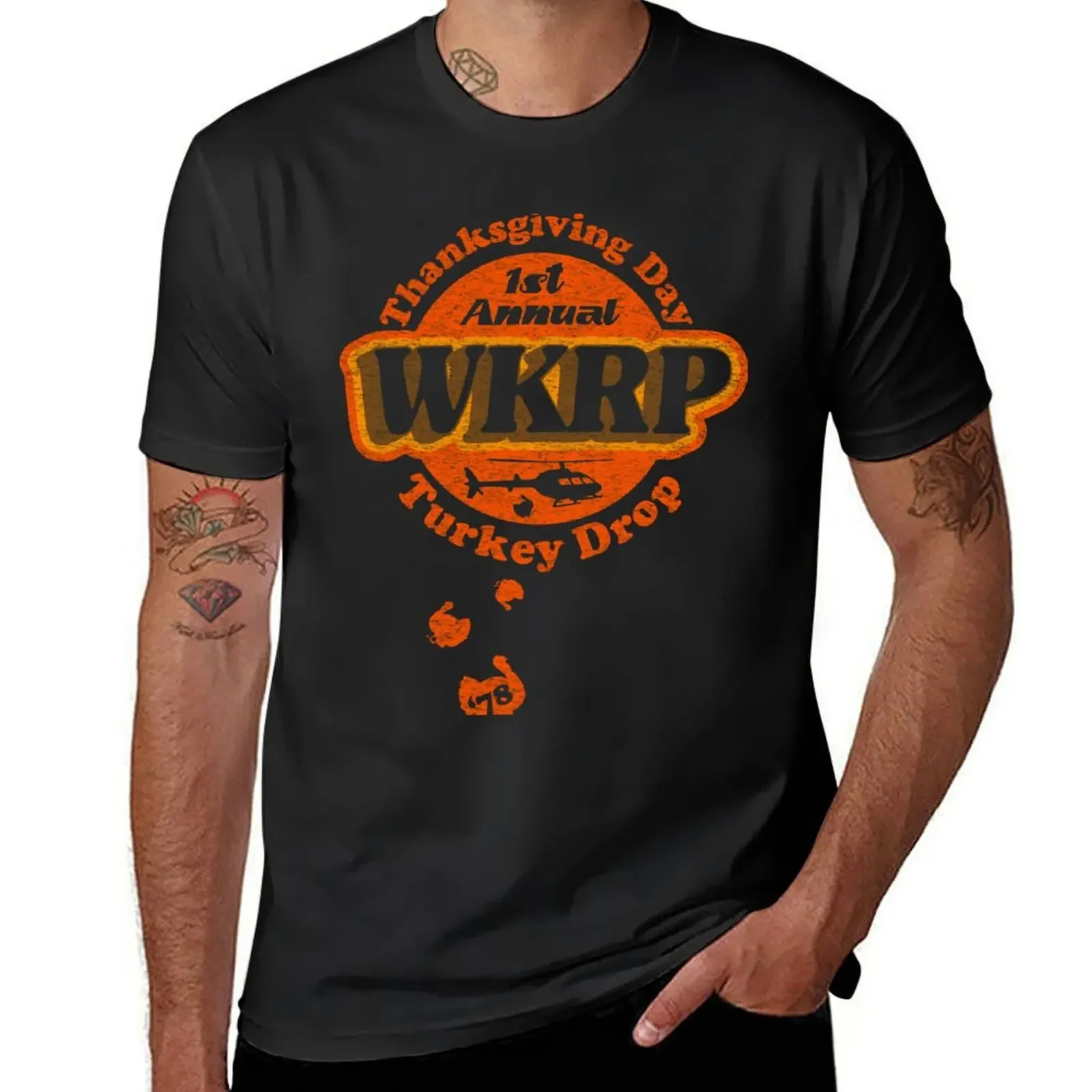 

WKRP Turkey Drop T-Shirt anime for a boy quick drying mens big and tall t shirts