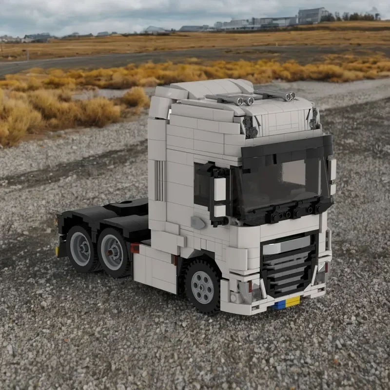 

1125 шт. MOC белая грузовик с кирпичным приводом DAF XF 6x2 Super Space Cab DIY строительные блоки игрушка для детей подарок на день рождения и Рождество