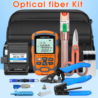 COMPTYCO 21pcs Fiber Optic Tool Kit M7 Fiber Optica Power Meter with 30mW Visual Fault Locator and  AUA-7S Fiber Cleaver