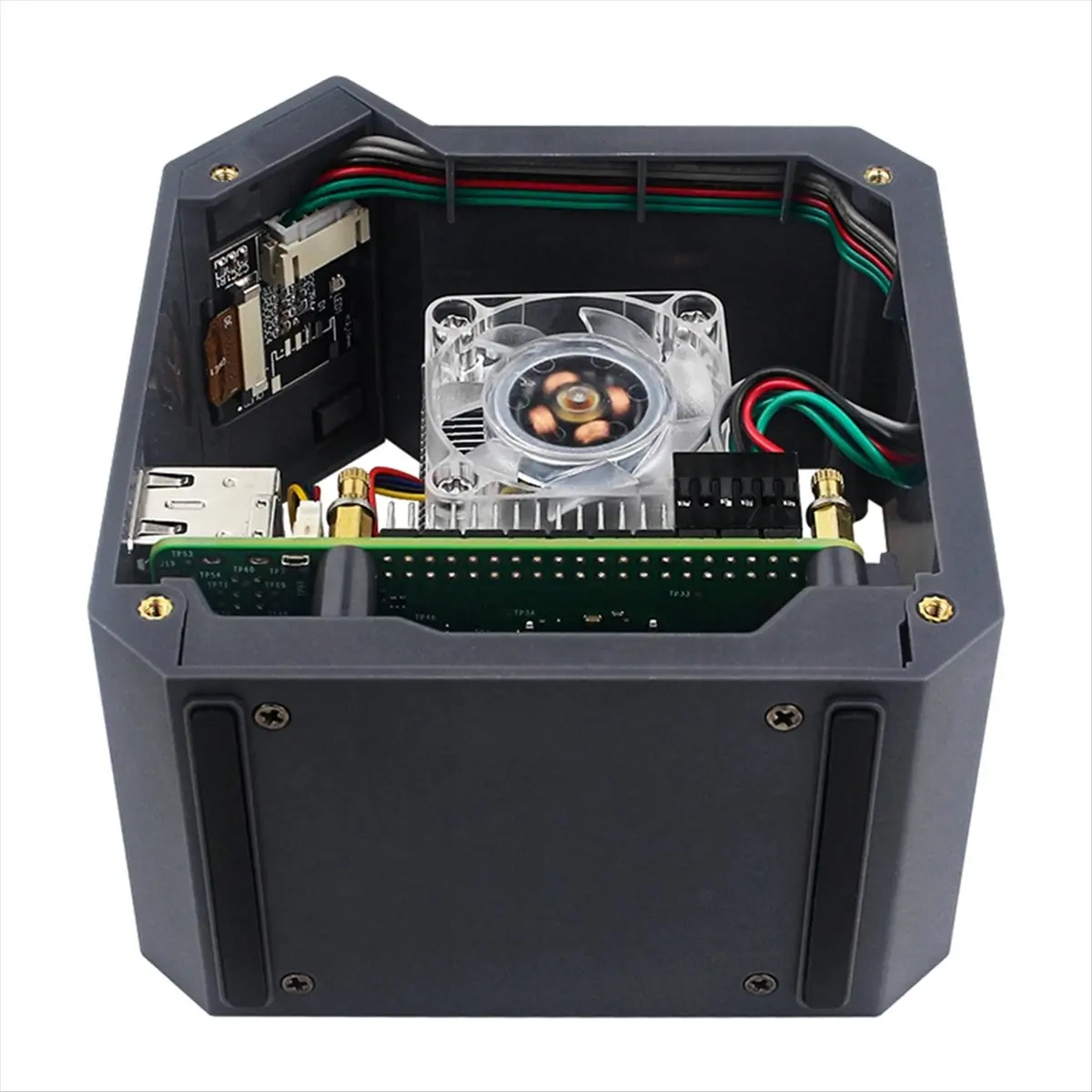 

[ABJZ] For Raspberry Pi 5 ABS Mini Tower Case Kit Copper Tube Ice Tower Fan PWM JST RGB LED for RPI 5 Pi5