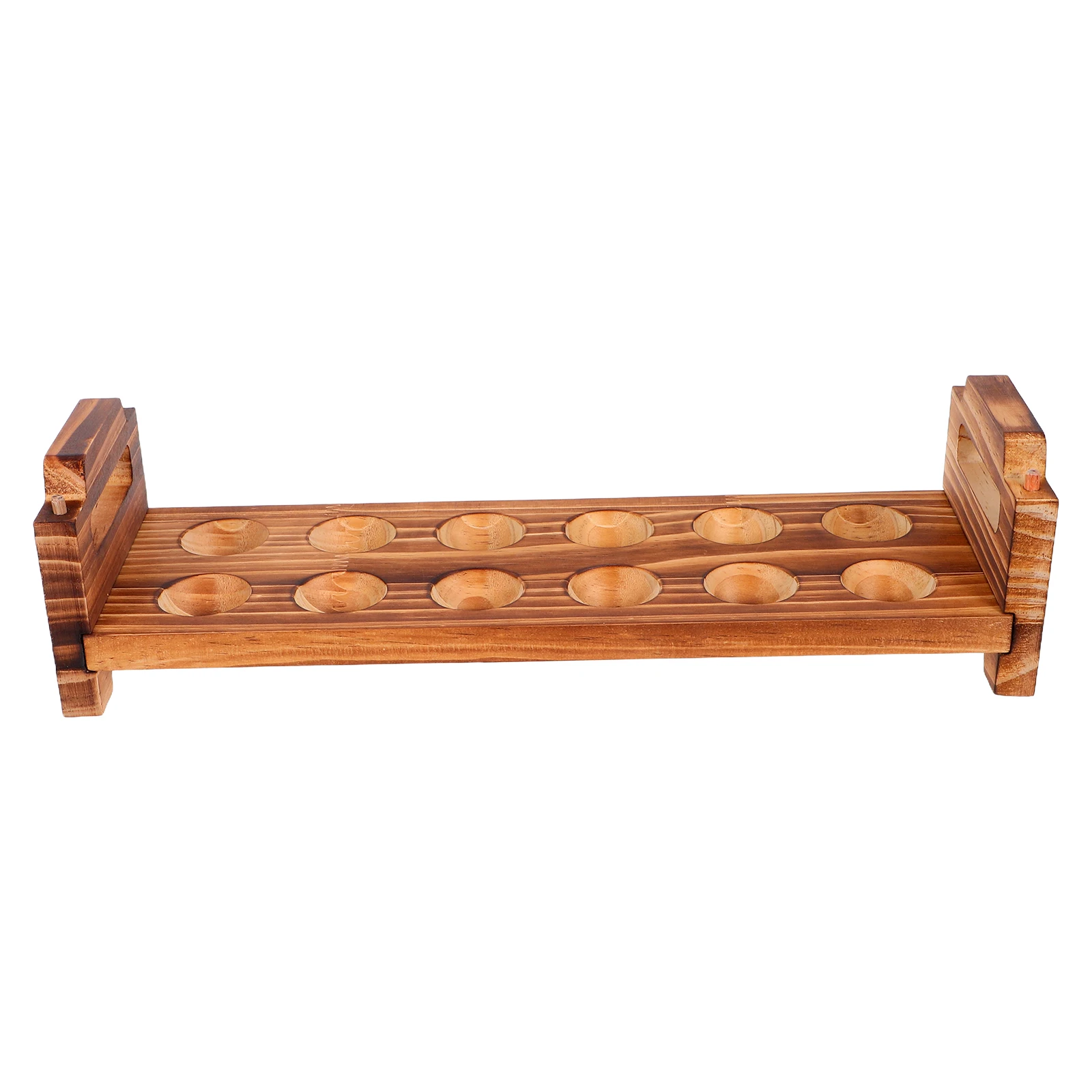 

12-Slot Stackable Wooden Holder Natural Rustic Farmhouse Style Fresh Storage Tray Organizer Kitchen Countertop Solid Wood Egg