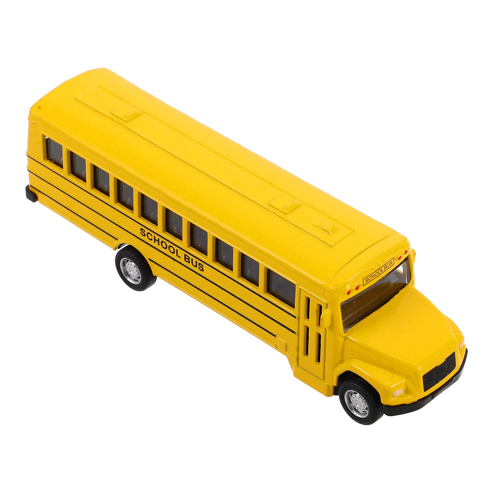 

School Bus Toy Die Cast Pull Back Model Toddler Yellow Black Transport Vehicle Car Toys