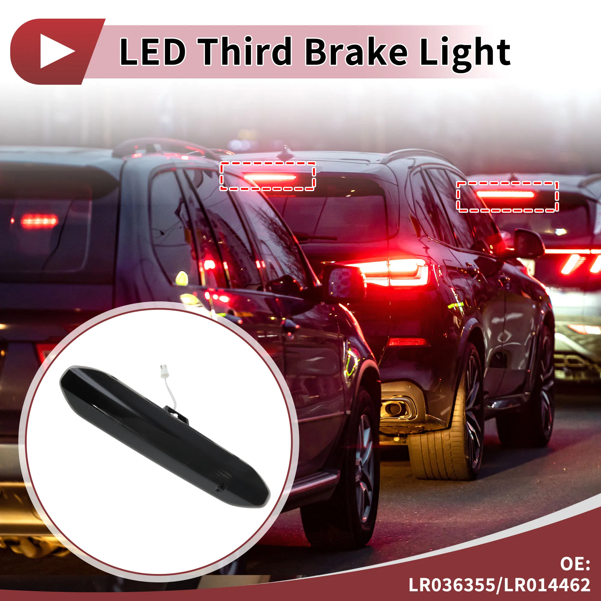 UXCELL LED Third Brake Light No.LR036355 Black 3rd High Mounted Stop Lamp Rear Center High Level Brake Light