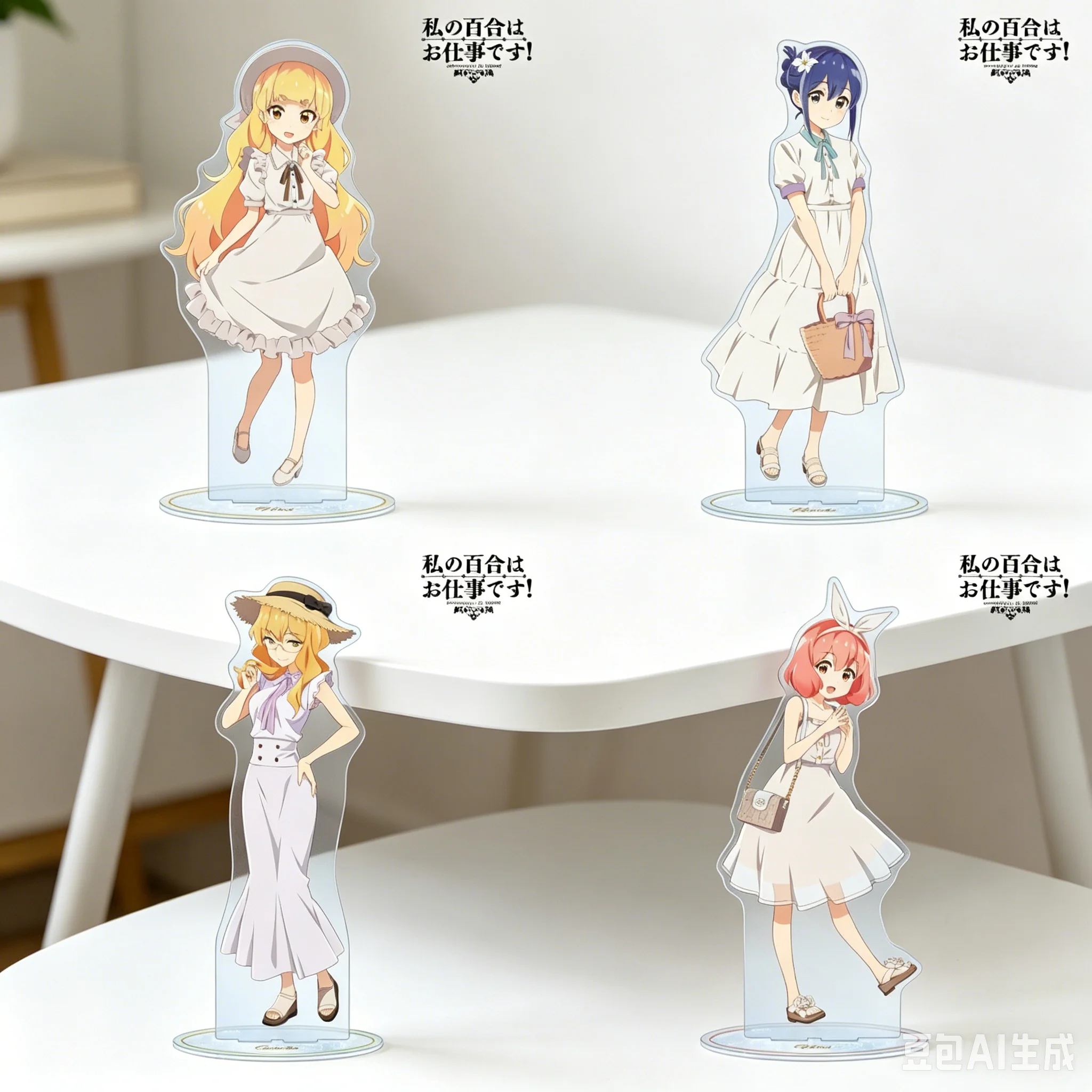 High pixel 15cm Anime Yuri Is My Job! Acrylic Stand modle Desktop Decoration Game Collectible Ornament Gift for Fans Keychain