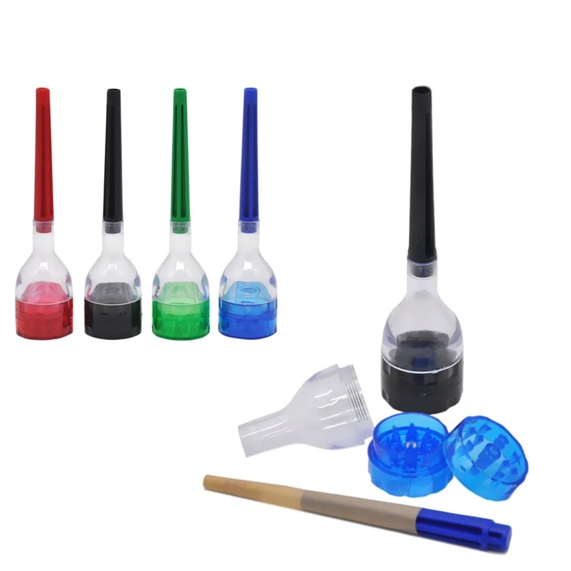 1pcs Plastic Herb Grinder Tobacco Machine Filler 24 Teeth Cone Roller Grinders Acessorios Tobacco Cigarette Crusher
